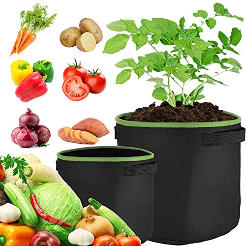 Plant Grow Bags | Felt Fabric Planting Container | Durable Garden Planter (5L, 3 pack)