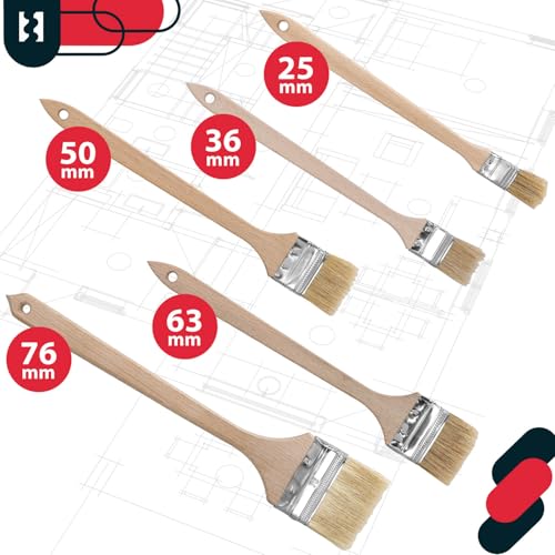 KOTARBAU® 10er Set Heizkörperpinsel 63 mm Winkelpinsel Lasurpinsel Lackierpinsel Malerpinsel Holzpinsel für Schwer Zugängliche Stellen