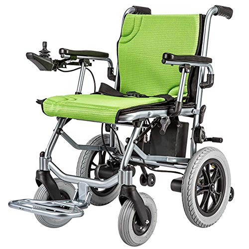 MLQUC Plegado Inteligente Ligero con Silla de Ruedas de Transporte para Adultos Y Silla Eléctrica para Discapacitados; Joystick de Silla de Ruedas Eléctrica Pesada de Doble Función