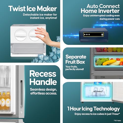 Image of Haier 445 L, 2 Star, Convertible 14-in-1 Triple Inverter & Fan Motor Technology, with Display Frost Free, Bottom Mounted Double Door Refrigerator (HRB-4952BIS-P, Inox Steel)