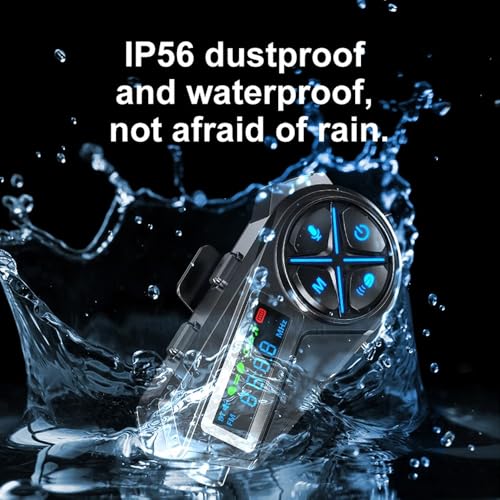 Casco de moto con bluetooth IPX6 y micrófono manos libres para música 4