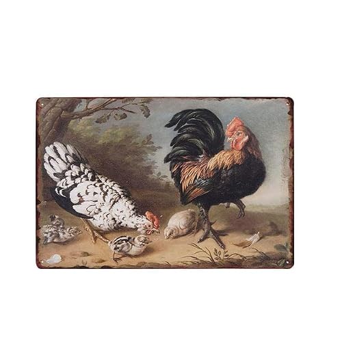Chicken Plaque Sign Chicken Farm - Metal Tin Sign Retro Vintage Plaque