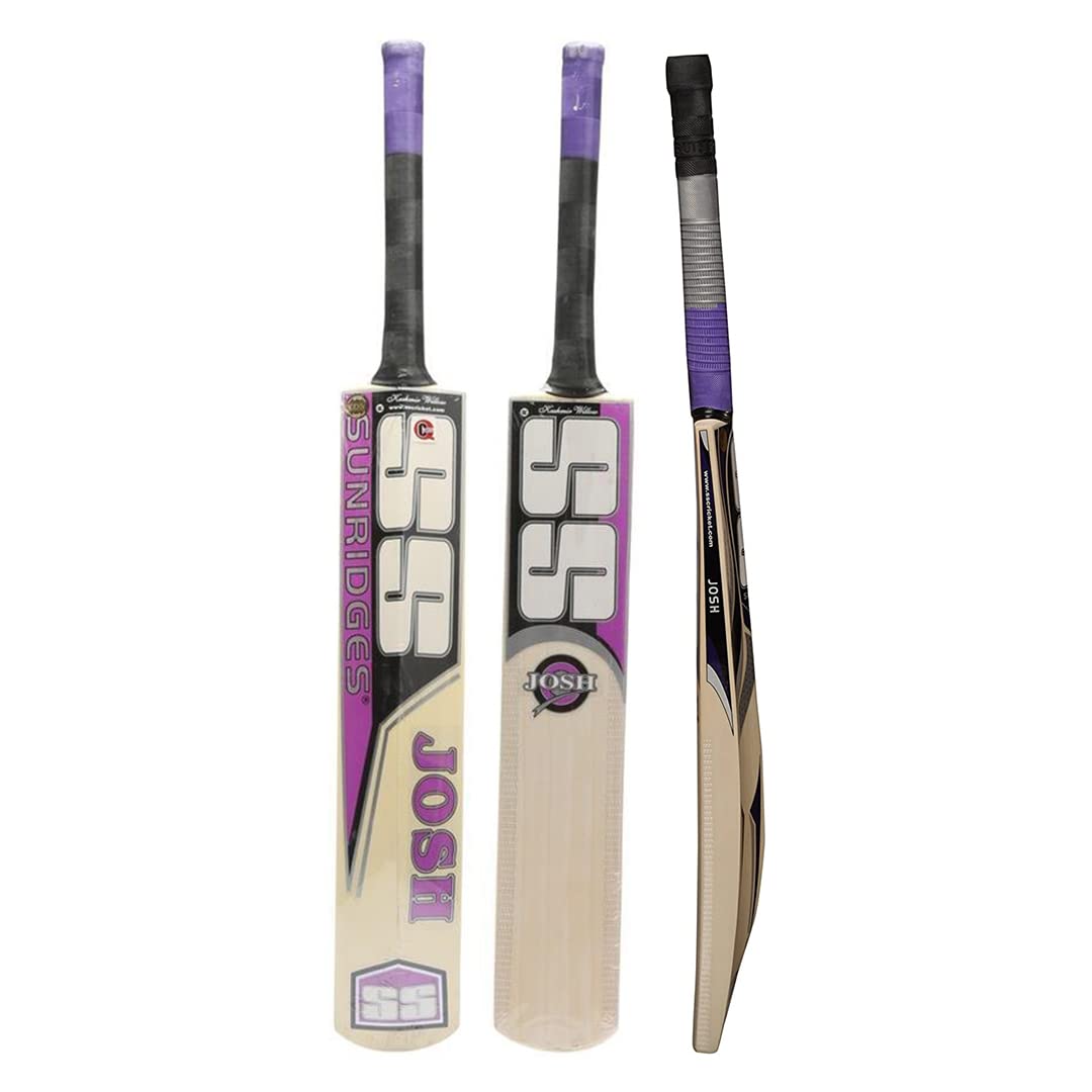 SS Sunridges Josh Cricket Bat For Mens and Boys (Beige, Size -5) | Material: Kashmir Willow | Lightweight | Free Cover | Ready to play | For Intermediate Player | Ideal For Leather Ball