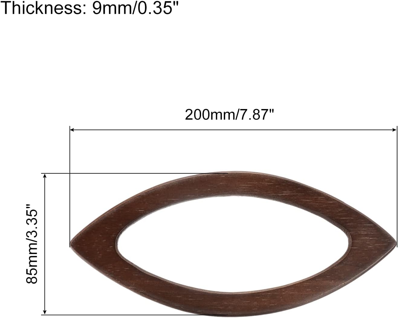 uxcell Oval Shape Purse Handle, 4Pcs 7.87" Wooden Handbags Purse Handles Replacement for Handmade Bags Handbags Purse Making, Coffee