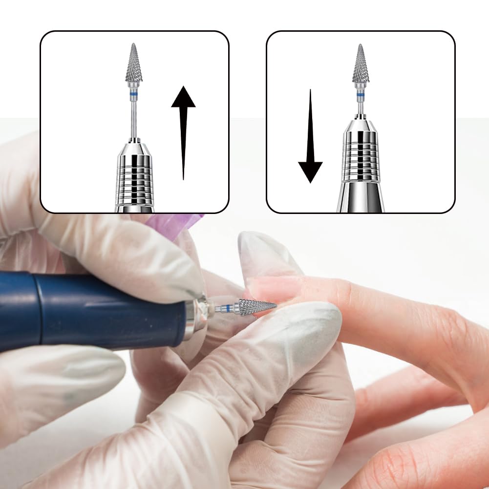 Joyzan Punte Fresa Unghie, Nail Drill Bit Manicure in Acciaio al Tungsteno Lucidare la Testa di Smerigliatura del Strumento Rimozione Gel Semipermanente Cuticola con Scatola per Pedicure Domestico