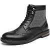 DECARSDZ Mens Fashion Lace-up Dress Casual Chukka Boots for Men Zipper Boot