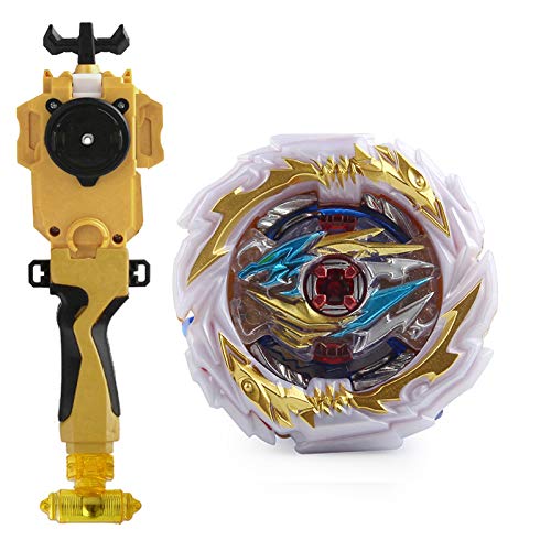 Bey Battling Top Blade Burst Starter Booster SuperKing B-171 Tempest Dragon Cm1A Top Gold Right/Left-Spin Battling String Launcher & Grip with Weight Damper Gyroscope Toy Set