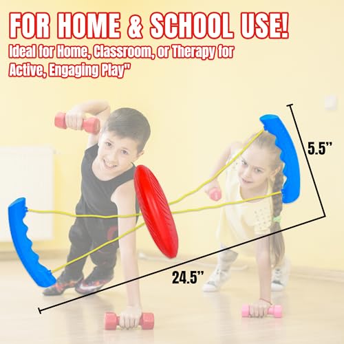 Hand Pull Strength Exercise and Anxiety Relief Toy - Tension Spinner for Kids' Exercise, Coordination and Stress Relief - Durable Outdoor Indoor Disc Spinner for Fun and Fitness (2-Pack) - Image 5