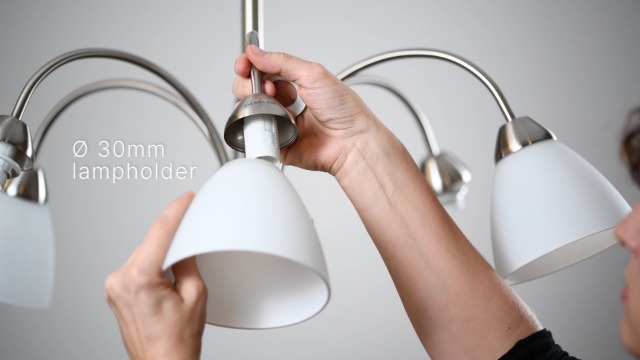 Paralume In Vetro Opaco Bianco Per Lampada – Diametro 300 Mm, Altezza 125 Mm, Attacco E27