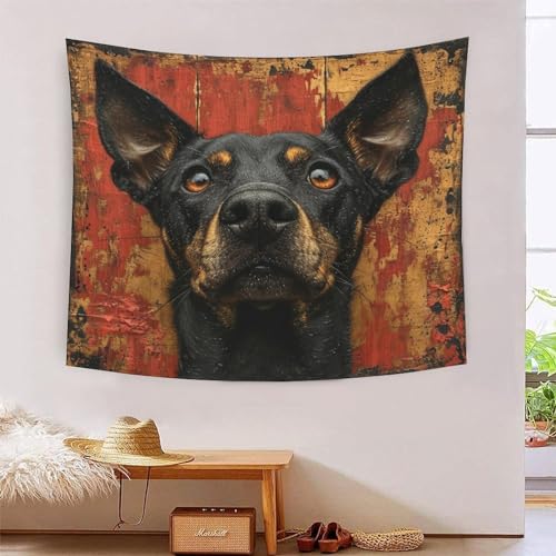 Tapisserie Rottweiler 3D effet décoration murale en tissu premium