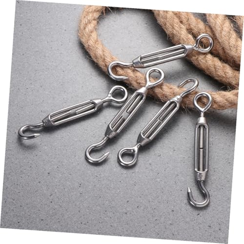 5pcs M5 Tensores para Cables de Acero Inoxidable 304 con Gancho y Ojal, Tensores Industriales para Cercas, Toldo y Tensado de Cables miniatura 4