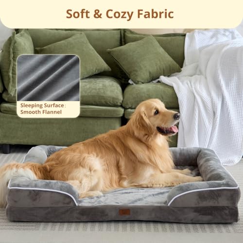 Image of EGOHOME Orthopedic Medium Dog Bed, Waterproof Washable L Pet Bed 35 inch | Egg-Crate Gel Memory Foam Dog Couch Pet Sofa with Removable Washable Cover, Non-Slip Bottom, CertiPUR-US, Grey
