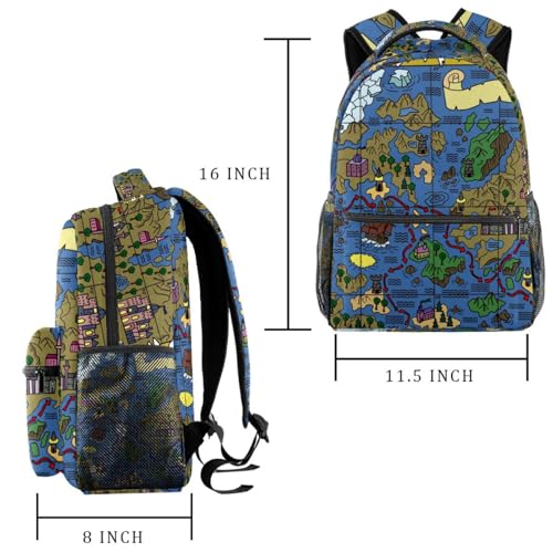 Sac à dos de voyage décontracté pour adolescentes carte pirate - 2