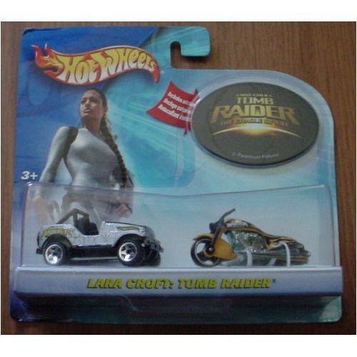 Hot Wheels Tomb Raider Lara Croft 2 Car Set Jeep Scorchin' Scooter