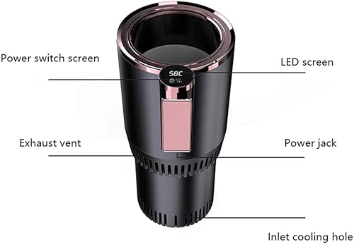 Miniatura 2 de Calentador inteligente 2 en 1 para auto, enfriador de taza de refrigeración y calefacción para auto con pantalla LED de temperatura, control táctil,