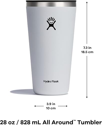 Miniatura 4 de Hydro Flask Vaso All Around  Botella de agua reutilizable con aislamiento de acero inoxidable para viaje, con tapa