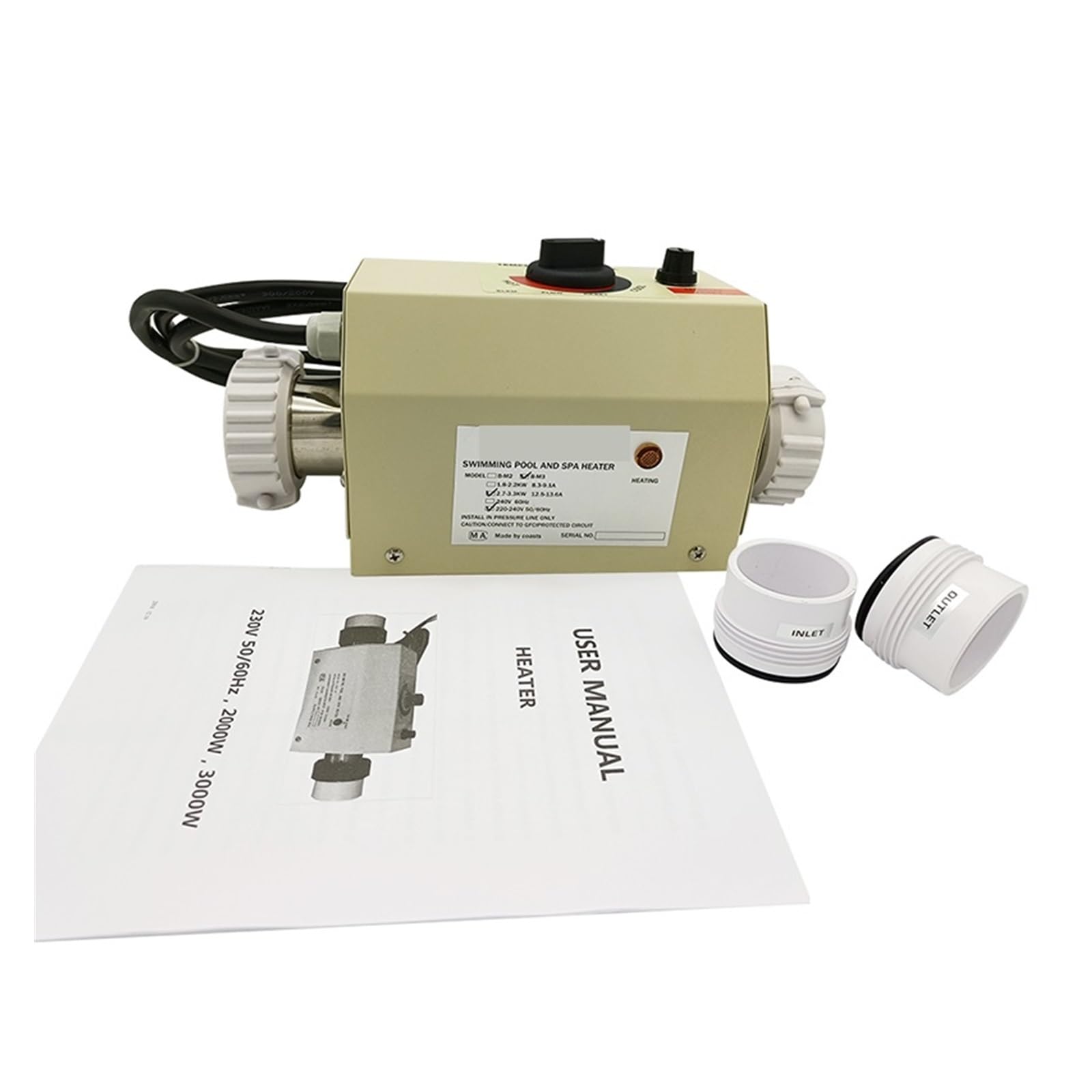Riscaldatore per Piscina Termostato for scaldabagno Elettrico 3KW for Vasca da Bagno for Piscina Vasca idromassaggio for Massaggio Pompa di Calore per Piscina