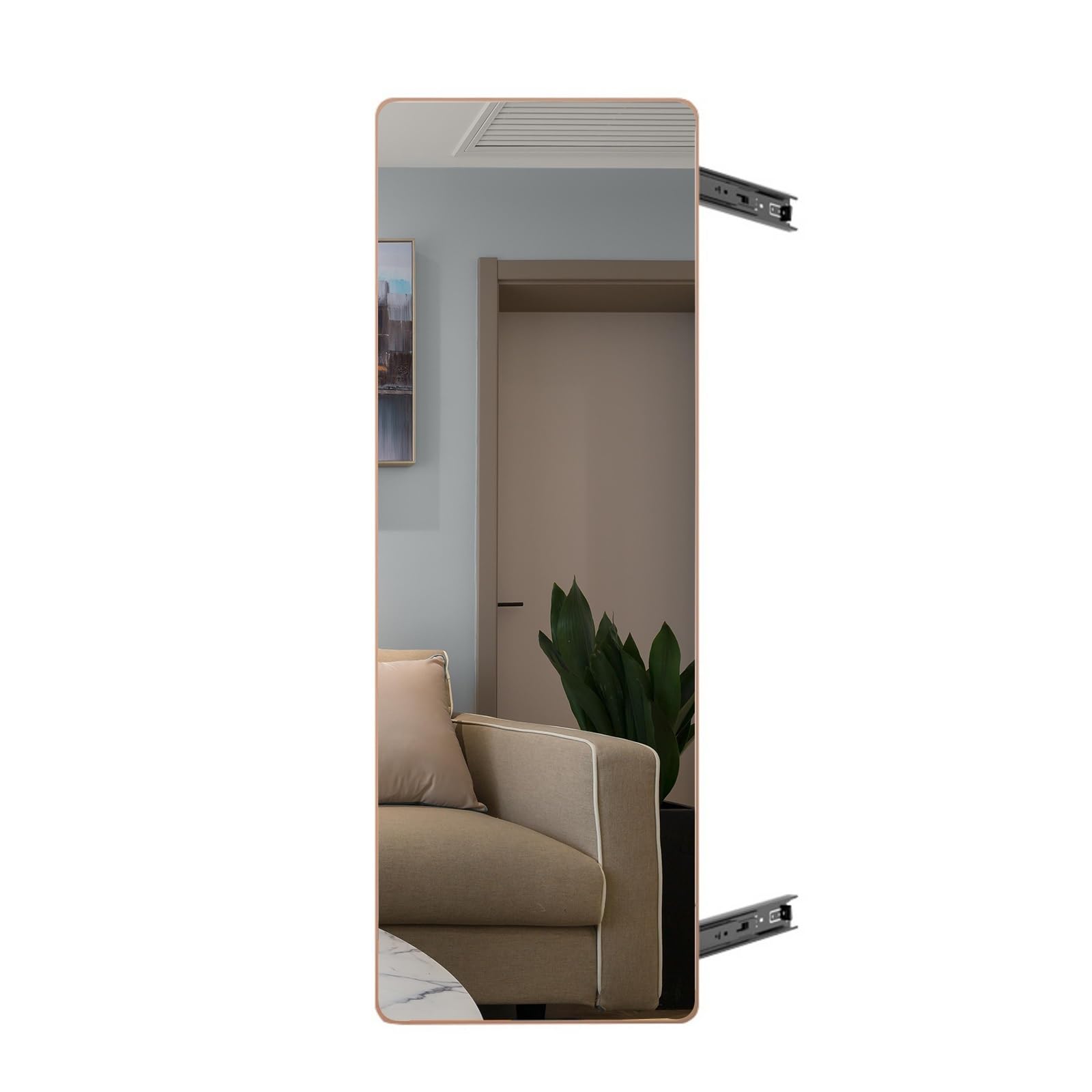 JEKKAH Miroir Pliant Invisible, Miroir Coulissant Invisible for L'intérieur De L'armoire(80 * 35 * 1.3cm
