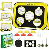 CATCHLUCK Fußballtore Kinder Fußballtore Garten Pop Up Tor Kinder Fußball Tore mit Schulungsgeräte und Tragetasche, Gelb