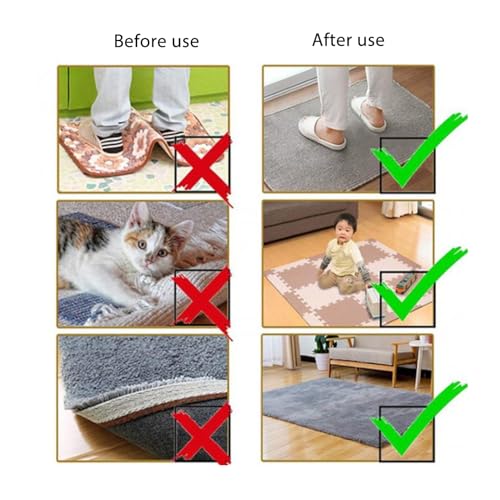16 peças de tapete de fita adesiva PU tapete almofada aderente antiderrapante tapete fita de canto a