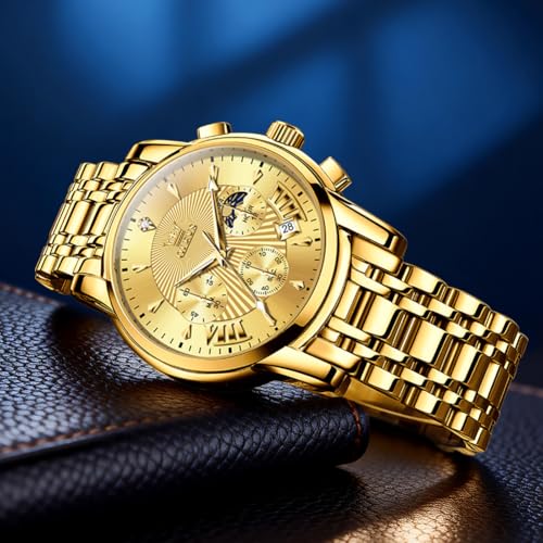 Image of OLEVS Watch for Men Original Chronograph Analog Quartz Waterproof Watch Luxury Premium Businesse Diamond Mens Dress Watches