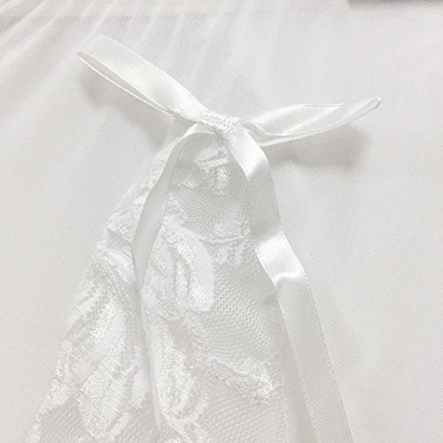 Women Babydolls Sexy Lingerie Nighty Lace Sleepwear Mesh Chemise Outfits White