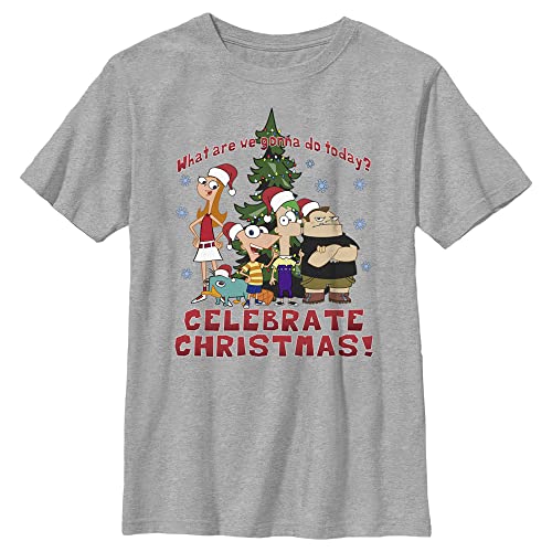 T-shirt Disney Phineas and Ferb garçon vêtement Noël taille M gris