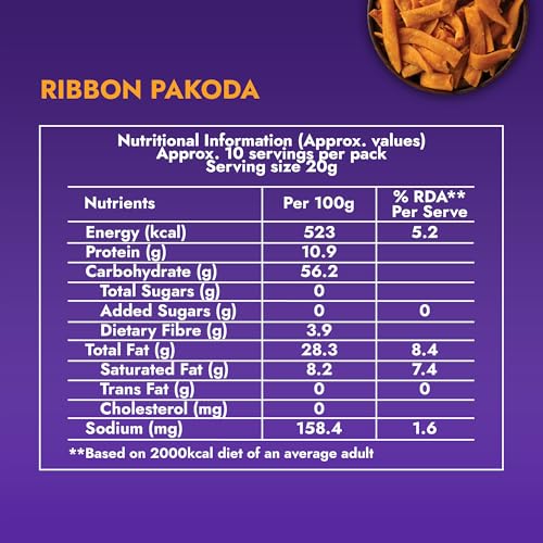 Image of Sweet Karam Coffee Ribbon Pakoda /Murukku - 200grams | No Palm Oil & Preservatives | No Maida | Kokku Vada | pakkavada | Authentic South Indian Namkeen | Fresh & Crispy Tea Time Snack | Homemade Taste