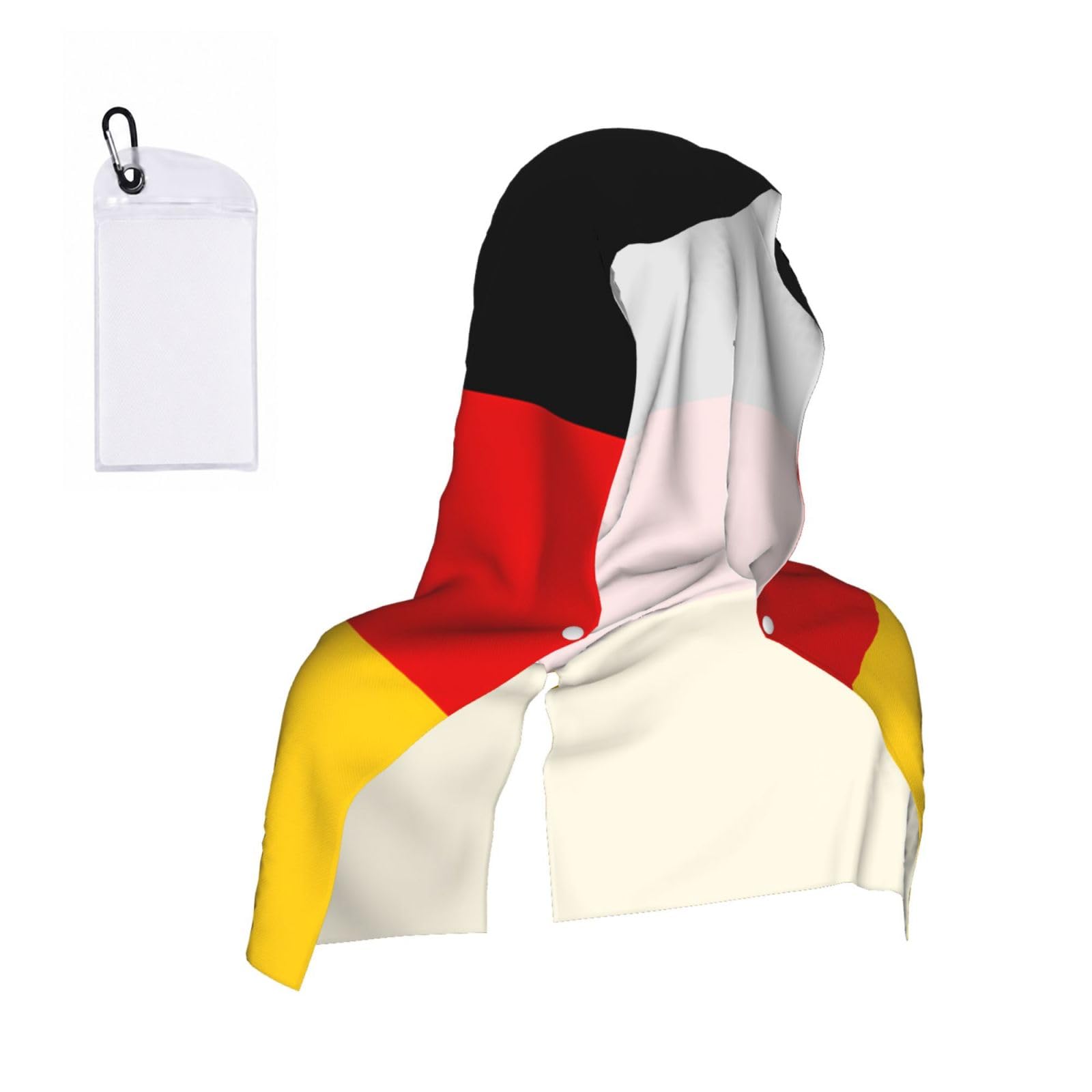 DUWAA German Flag Print Reusable Hoodie Cooling Neck Wrap, Hot Weather Outdoor Sports Workout Head Towel For Stay Chill
