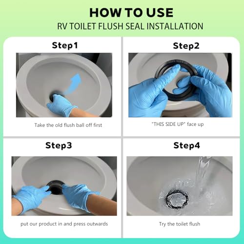 Image of 2-Pack RV Toilet Seal, Flush Ball Seal Gasket Replacement for Dometic 300 /310 /320 - RV Toilet Seal Parts to Solve The Leakage Problem -High-Grade Rubber Upgraded 385311658