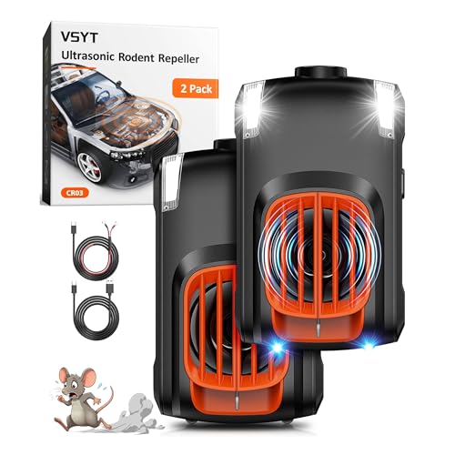 2 Packs Rodent Repellent for Car Engines Ultrasonic Mouse Pest Bat Repeller for Car Under Hood Keep Rat and Mice Out of Vehicle, Automobile, Truck, Garage, Barn, Indoor