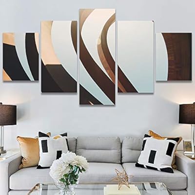 SIGNWIN 5 Panel Canvas Wall Art Solid Structures...