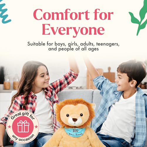 Image of Lilly's Love Weighted Stuffed Animals for Adults & Kids - 5lb Calming Lion Plush for Anxiety, ADHD & Sensory | Machine Washable Weighted Stuffed Animal w /Removable Insert | Leo The Lion