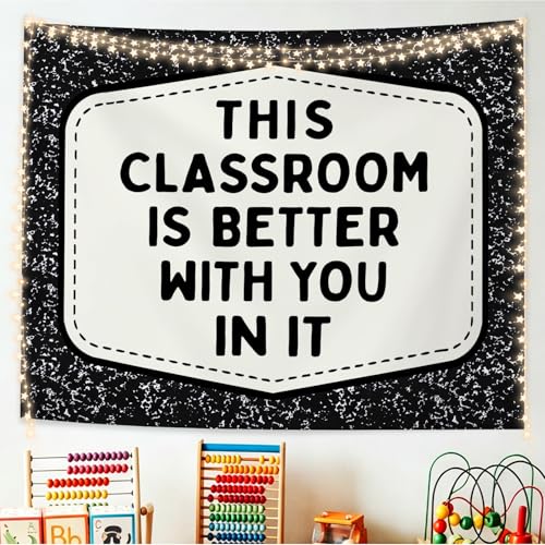 STHTTSW Boho Classroom Decor Classroom Must Haves Tapestry Welcome Sign Wall Hanging Back To School for Nursery Teacher This Classroom Is Better With You In It 60x50in