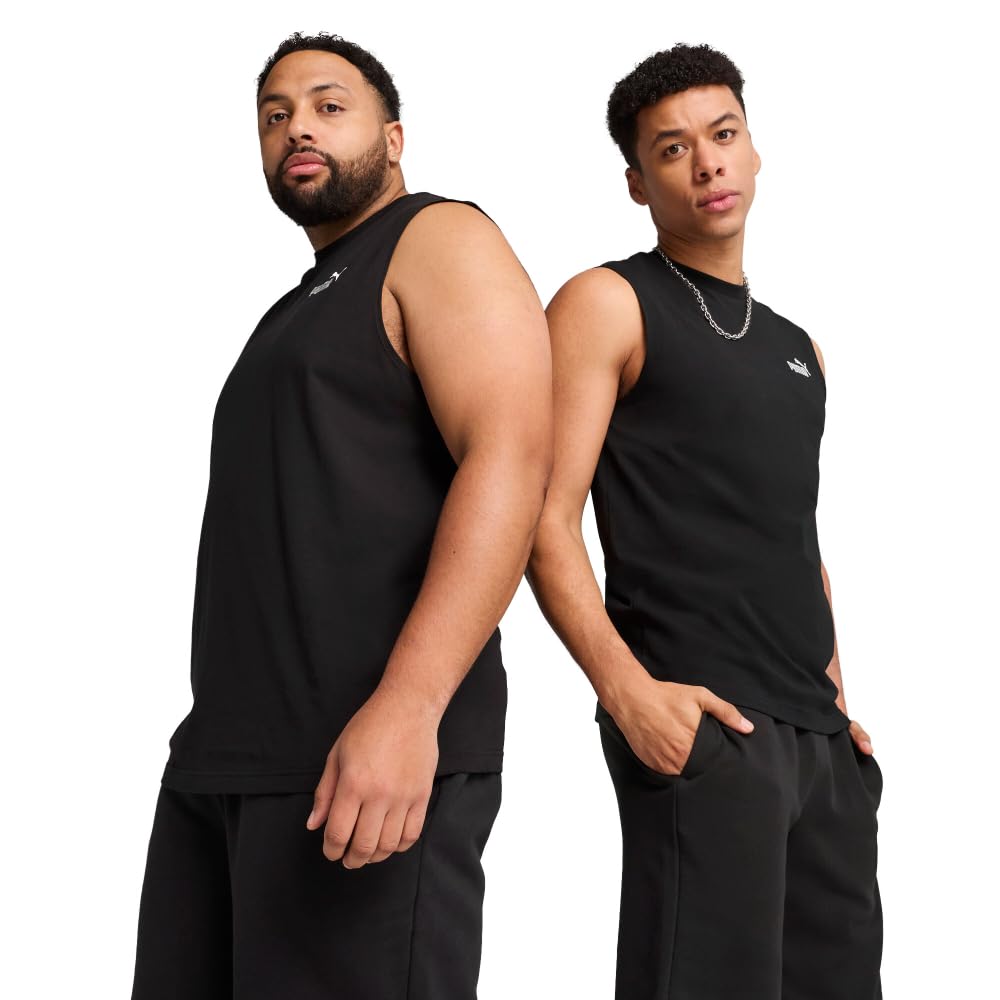 PUMA Men's Essentials Sleeveless T-Shirt (Available in Big & Tall), Puma Black Ss25, Large