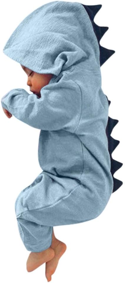 Dinosaur Costume for Baby, Misaky Newborn Boy Girl Hooded Romper Jumpsuit Outfits Pajamas