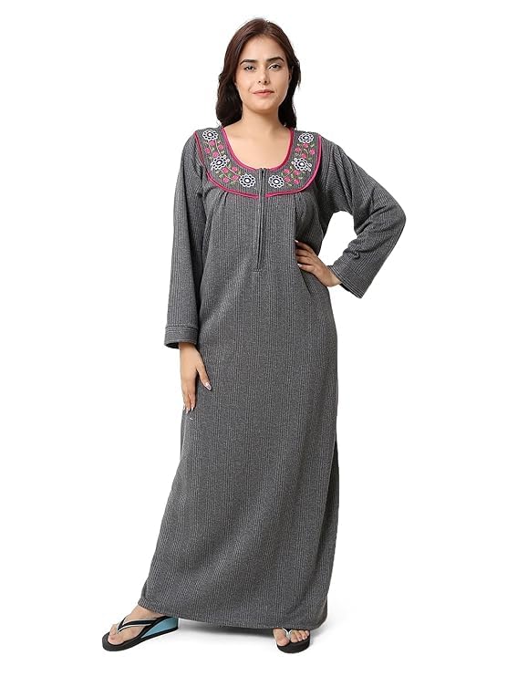 Onekbhalo Women’s Thermal Woolen Winter Nighty Maxi Gown Nigh Wear Onekbhalo Women’s Thermal Woolen Winter Nighty Maxi Gown Nigh Wear
