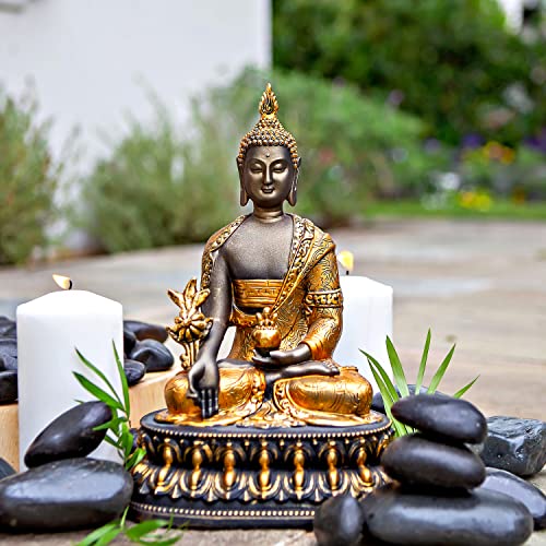 25Dol 8" Tibetan Medicine Buddha Statue Bhaisajyaguru, Golden Buddha Statue, Collectibles And Figurines, Meditation Decor, Spiritual Living Room Decor, Yoga Zen Decor, Hindu And East Asian Décor #TOP3