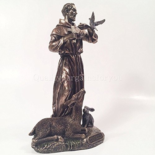 Estatua WU San Francisco de Asís en bronce fundido miniatura 7