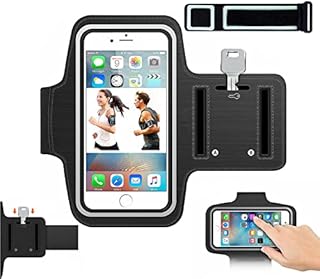 DV iPhone 13 Mini/iPhone 12 Mini/iPhone 8 /iPhone 7/iPhone 6 Armband,Sport Running Exercise Gym Case with Key Holder & Card Slot,Water Resistant and Sweat-proof (BLACK)