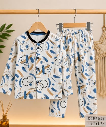 Image of 3BROS BodySuit /Dress for Boys /Girls Full Pajama & Casual Full Sleeves Night Suit Top Combo Kids Set