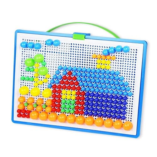 UPKOCH 296Pcs Creative Mushroom Nail Pegboard Puzzle Set DIY Educational for Random Colors Enhances Creativity and Hand Eye Coordination Fun Learning Game