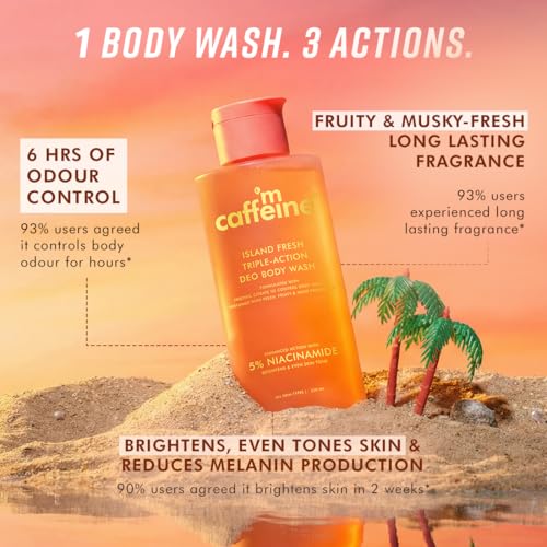Image of mCaffeine 5% Niacinamide 3-in-1 Perfume Body Wash | Odour Control & Long-Lasting Musky Fragrance | Brightens & Evens Skin Tone | For Men & Women | 250ml