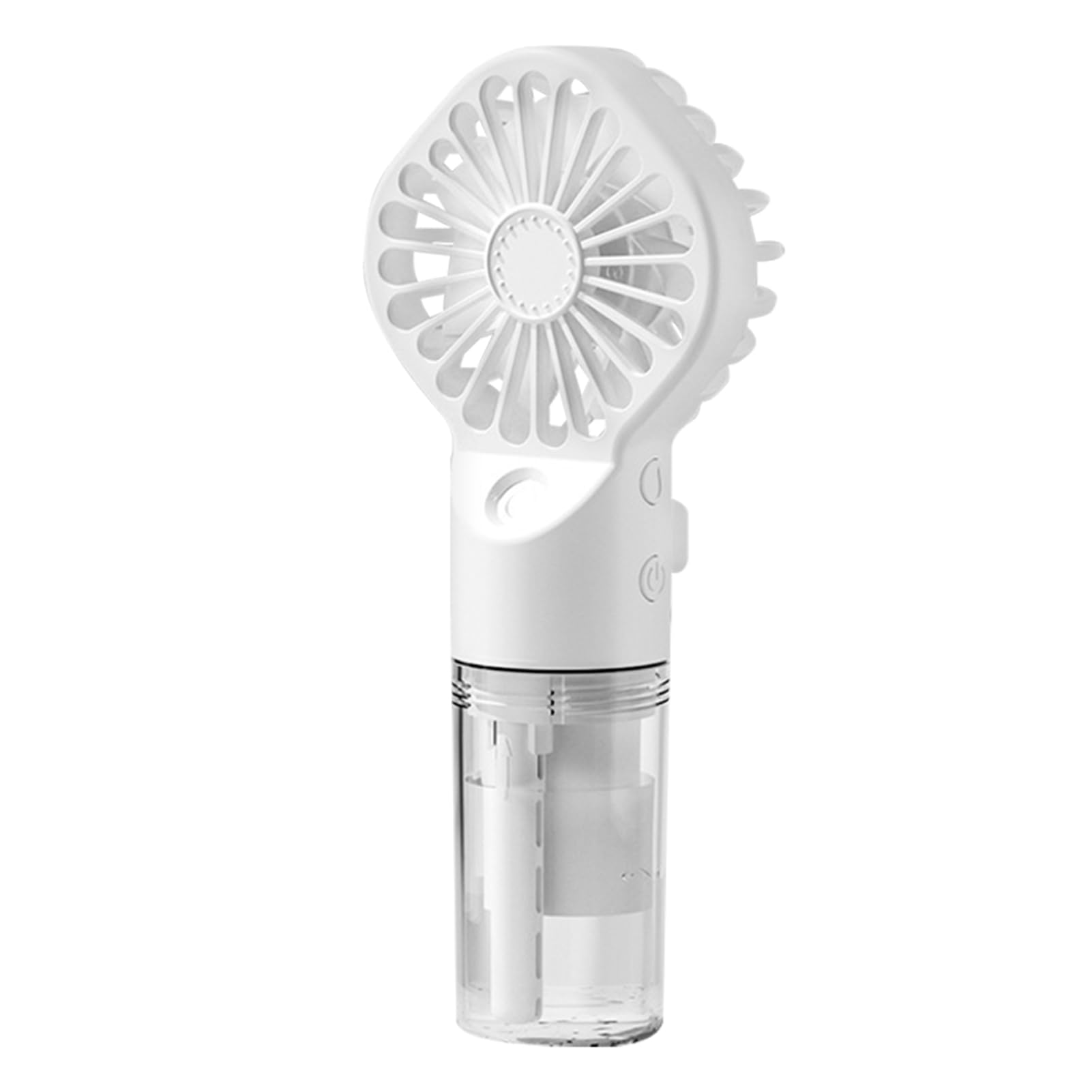 Generic Portable Handheld Humidifier Fan with 4 Speeds, USB Rechargeable Sports Pocket Mini Fan for Indoor Outdoor White