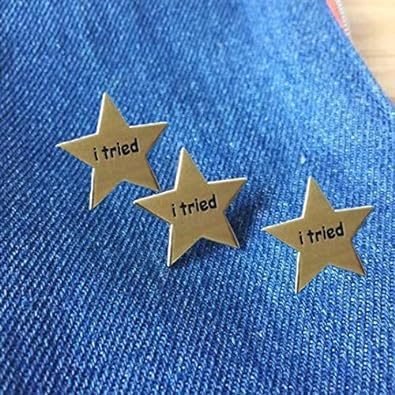 3Pcs I Tried Stars Enamel Pin Creative Pop-Enamel Pin Lapel Badges Brooch Funny Fashion Jewelry Brooches and Pins2