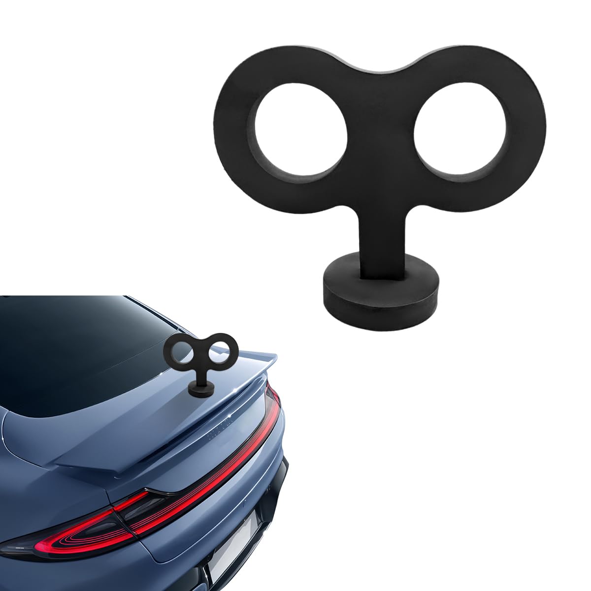 DXNQ Car Wind Up Key Sticker, 3D Waterproof Clockwork Wind Up Key, Stylish Sticker Wind Up Rolling Key for Car Back and Roof Decoration, Universal Car Exterior Decorative Accessories (Black)