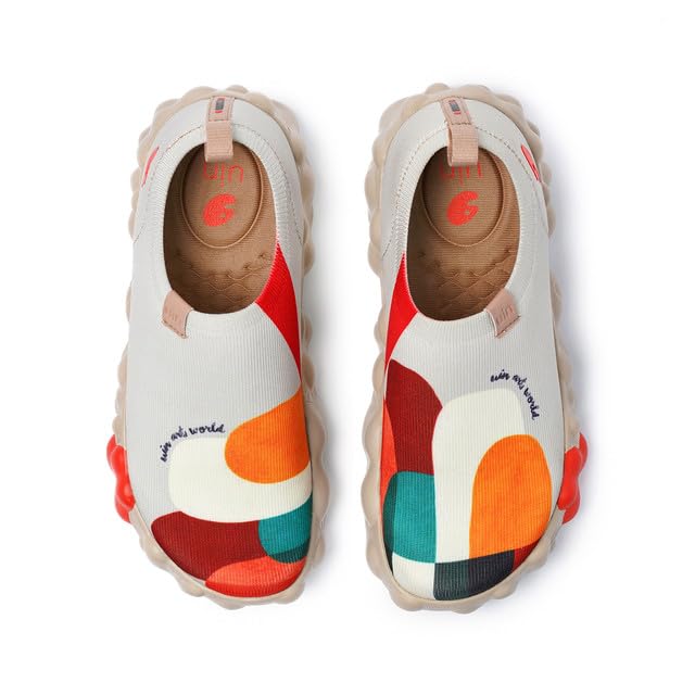 Image of UIN Shoes for Women Slip On Sneakers Comfortable Lightweight Barefoot Travel Art Painted Casual Loafers