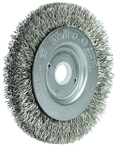 Image of Weiler 00264 3 inch Narrow Face Crimped Wire Wheel, .0118 inch Stainless Steel Fill, 1 /2 inch-3 /8 inch Arbor Hole, Made in The USA (Pack of 2)