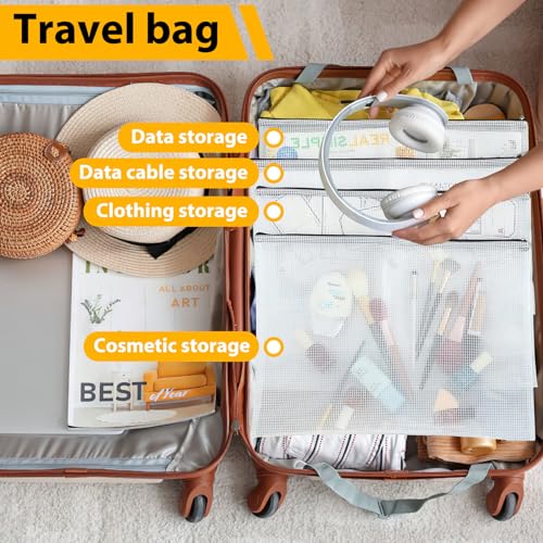Image of 24pcs A4 Mesh Zipper Pouch File Bags, Black Reusable Zipper Bags for Organizing Storage, Waterproof Puzzle Bag, Zipper File Bags for Board Game Storage and School Office Supplies