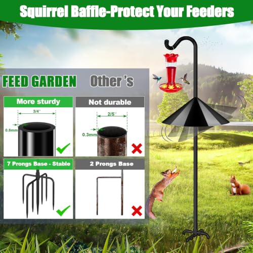 Image of FEED GARDEN 108'' Bird Feeder Pole Squirrel Proof 1 Pack, Shepherds Hook